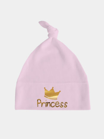 Princess Nadruk Złoty - czapeczka dla dziewczynki - Różowy