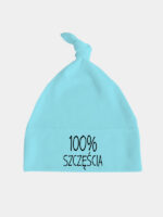 100% Szczęścia - czapeczka z supełkiem dla niemowląt - Miętowy