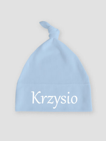 Czapeczka z imieniem Krzysio kolor błękitny
