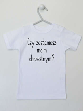 Czy Zostaniesz Moim Chrzestnym? - koszulka z napisami - Biały - Koszulka krótki rękaw