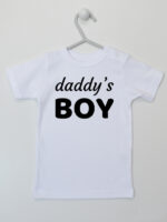 Daddy's Boy Nadruk Biały - koszulka z napisami - Biały - Koszulka krótki rękaw