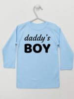 Daddy's Boy Nadruk Biały - koszulka z napisami - Błękitny - Koszulka długi rękaw