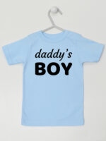 Daddy's Boy Nadruk Biały - koszulka z napisami - Błękitny - Koszulka krótki rękaw