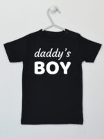Daddy's Boy Nadruk Biały - koszulka z napisami - Czarny - Koszulka krótki rękaw