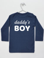 Daddy's Boy Nadruk Biały - koszulka z napisami - Granatowy - Koszulka długi rękaw
