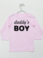 Daddy's Boy Nadruk Biały - koszulka z napisami - Różowy - Koszulka długi rękaw