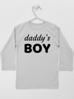 Daddy's Boy Nadruk Biały - koszulka z napisami - Szary - Koszulka długi rękaw