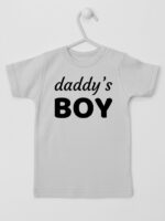 Daddy's Boy Nadruk Biały - koszulka z napisami - Szary - Koszulka krótki rękaw