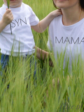 Napisy Mama i Syn - komplet z nadrukiem dla mamy i synka