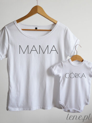 Mama i Córka - komplet z napisami dla rodziny - Biały