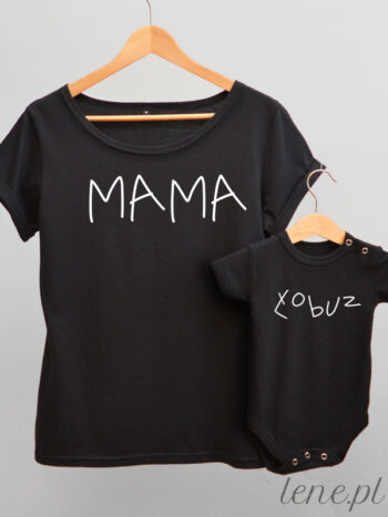 Zestaw Mama Łobuza - ubrania dla mamusi i synka - Czarny
