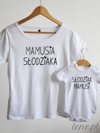 Słodziak Mamusi - ubranie mama i syn z nadrukiem - Biały