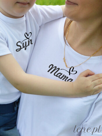 Napis Mama i Syn z Sercem - komplet dla mamy i syna