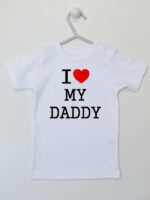 I Love My Daddy z Sercem - koszulka z napisem - Biały - Koszulka krótki rękaw