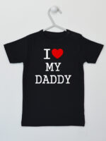 I Love My Daddy z Sercem - koszulka z napisem - Czarny - Koszulka krótki rękaw