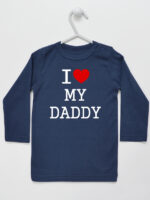 I Love My Daddy z Sercem - koszulka z napisem - Granatowy - Koszulka długi rękaw
