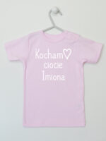 Kocham Ciocie + Imiona Cioć - t-shirt z nadrukiem - Różowy - Koszulka krótki rękaw Kocham Ciocie + Imiona Cioć - t-shirt z nadrukiem - Różowy - Koszulka krótki rękaw