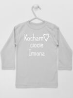Kocham Ciocie + Imiona Cioć - t-shirt z nadrukiem - Szary - Koszulka długi rękaw Kocham Ciocie + Imiona Cioć - t-shirt z nadrukiem - Szary - Koszulka długi rękaw