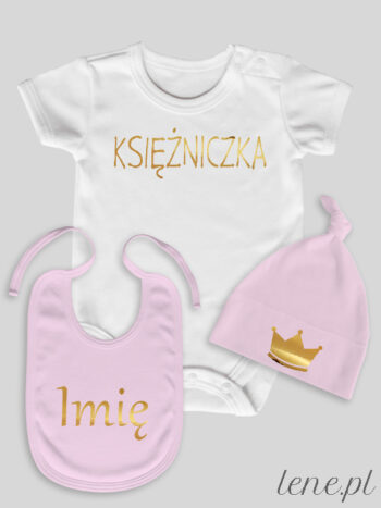 Księżniczka + Imię - komplet niemowlęcy - Krótki