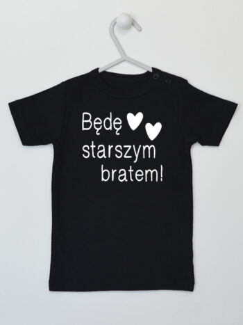 Będę Starszym Bratem - koszulka dla chłopca - Czarny - Koszulka krótki rękaw