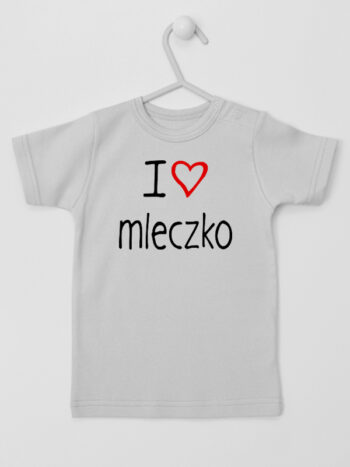 I Love Mleczko z Sercem - koszulka dla dziecka - Szary - Koszulka krótki rękaw