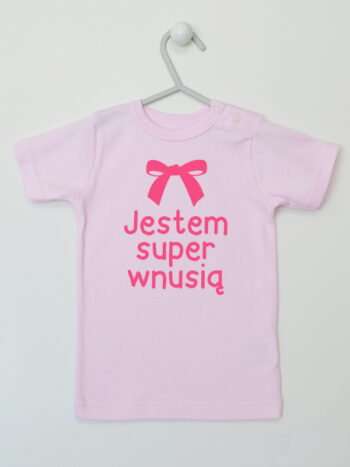 Jestem Super Wnusią z Kokardą - koszulka dla dziewczynki - Różowy - Koszulka krótki rękaw