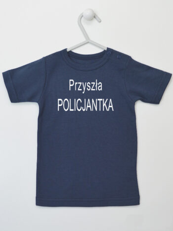 Przyszła Policjantka - koszulka dla dziewczynki z nadrukiem - Granatowy - Koszulka krótki rękaw