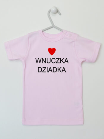 Wnuczka Dziadka - t-shirt dziewczęcy z napisami o dziadku - Różowy - Koszulka krótki rękaw