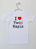 I Love + Twój Napis - koszulka z własnym nadrukiem - Biały - Koszulka krótki rękaw