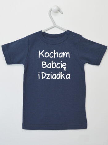 Kocham Babcię i Dziadka - koszulka z nadrukiem - Granatowy - Koszulka krótki rękaw