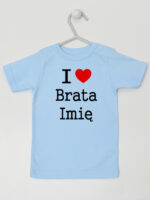 I Love Brata + Imię - koszulka z imieniem - Błękitny - Koszulka krótki rękaw