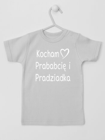 Kocham Prababcię i Pradziadka - koszulka z nadrukiem - Szary - Koszulka krótki rękaw