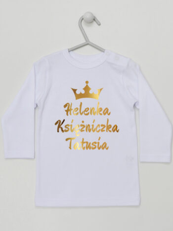 Księżniczka Tatusia z Imieniem - koszulka personalizowana - Biały - Koszulka długi rękaw