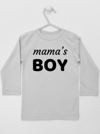 Mama's Boy Napis Czarny - koszulka dla chłopca - Szary - Koszulka długi rękaw