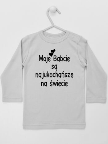 Moje Babcie Są Najukochańsze Na Świecie - koszulka dziecięca - Szary - Koszulka długi rękaw