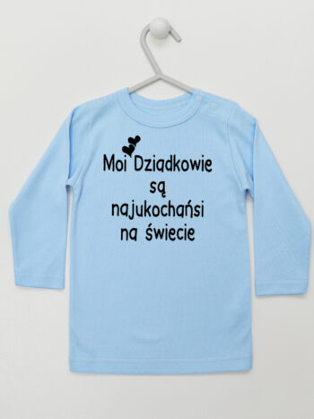 Moi Dziadkowie Są Najukochańsi Na Świecie - koszulka dla dzieci - Błękitny - Koszulka długi rękaw