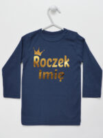 Na Roczek z Imieniem Dziecka - koszulka na urodziny - Granatowy - Koszulka długi rękaw