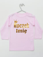 Na Roczek z Imieniem Dziecka - koszulka na urodziny - Różowy - Koszulka długi rękaw