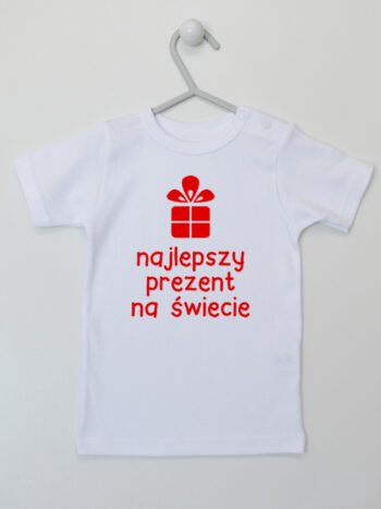 Najlepszy Prezent Na Świecie - koszulka niemowlęca - Biały - Koszulka krótki rękaw