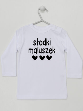 Słodki Maluszek - koszulka niemowlęca z napisami - Biały - Koszulka długi rękaw