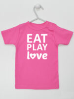 Eat Play Love - t-shirt z nadrukiem - Ciemny Różowy - Koszulka krótki rękaw Eat Play Love - t-shirt z nadrukiem - Ciemny Różowy - Koszulka krótki rękaw
