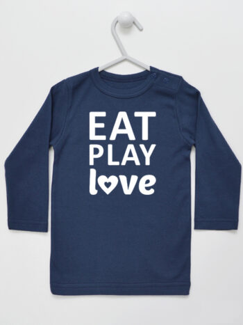 Eat Play Love - t-shirt z nadrukiem - Granatowy - Koszulka długi rękaw