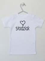Słodziak z Serduszkiem - koszulka niemowlęca z nadrukiem - Biały - Koszulka krótki rękaw