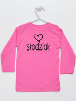 Słodziak z Serduszkiem - koszulka niemowlęca z nadrukiem - Ciemny Różowy - Koszulka długi rękaw
