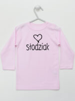 Słodziak z Serduszkiem - koszulka niemowlęca z nadrukiem - Różowy - Koszulka długi rękaw