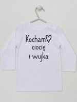 Kocham Ciocię i Wujka z Serduszkiem - koszulka o cioci i wujku - Biały - Koszulka długi rękaw