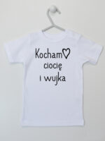 Kocham Ciocię i Wujka z Serduszkiem - koszulka o cioci i wujku - Biały - Koszulka krótki rękaw