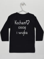 Kocham Ciocię i Wujka z Serduszkiem - koszulka o cioci i wujku - Czarny - Koszulka długi rękaw