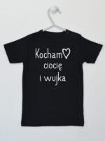 Kocham Ciocię i Wujka z Serduszkiem - koszulka o cioci i wujku - Czarny - Koszulka krótki rękaw