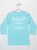 Kocham Ciocię i Wujka z Serduszkiem - koszulka o cioci i wujku - Miętowy - Koszulka długi rękaw